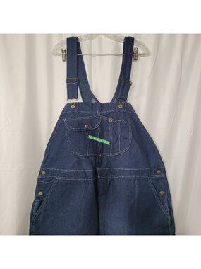 Key Imperial Men's Blue Denim Bib Overalls US Size 48x32 NWOT